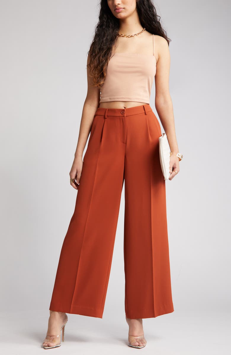 Open Edit Tailored Wide Leg Pants, Main, color, 
