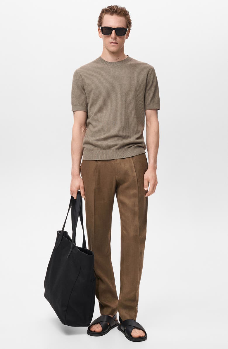 MANGO Rib Knit T-Shirt, Alternate, color, Dark Green