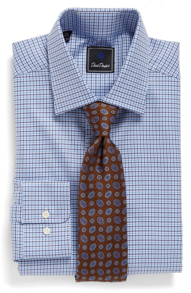 David Donahue Regular Fit Houndstooth Dress Shirt, Alternate, color, 