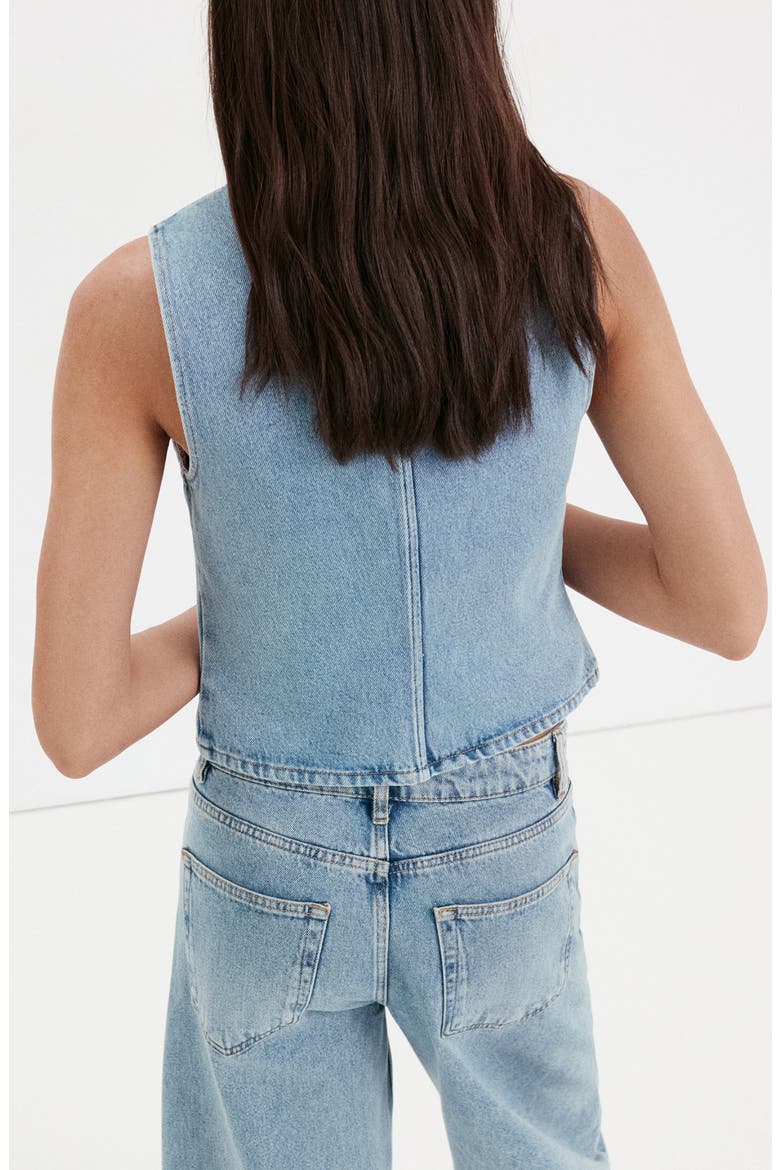 Toggle Denim Top, Alternate, color, MEDIUM BLUE