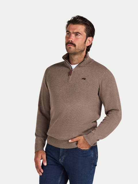Quarter Zip Cashmere Blend Sweater