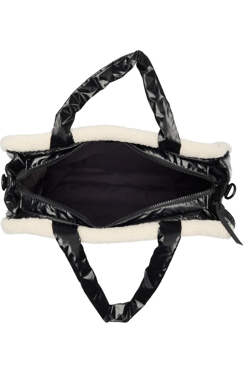 Pajar Quilted Faux Shearling Trim Tote Bag, Alternate, color,