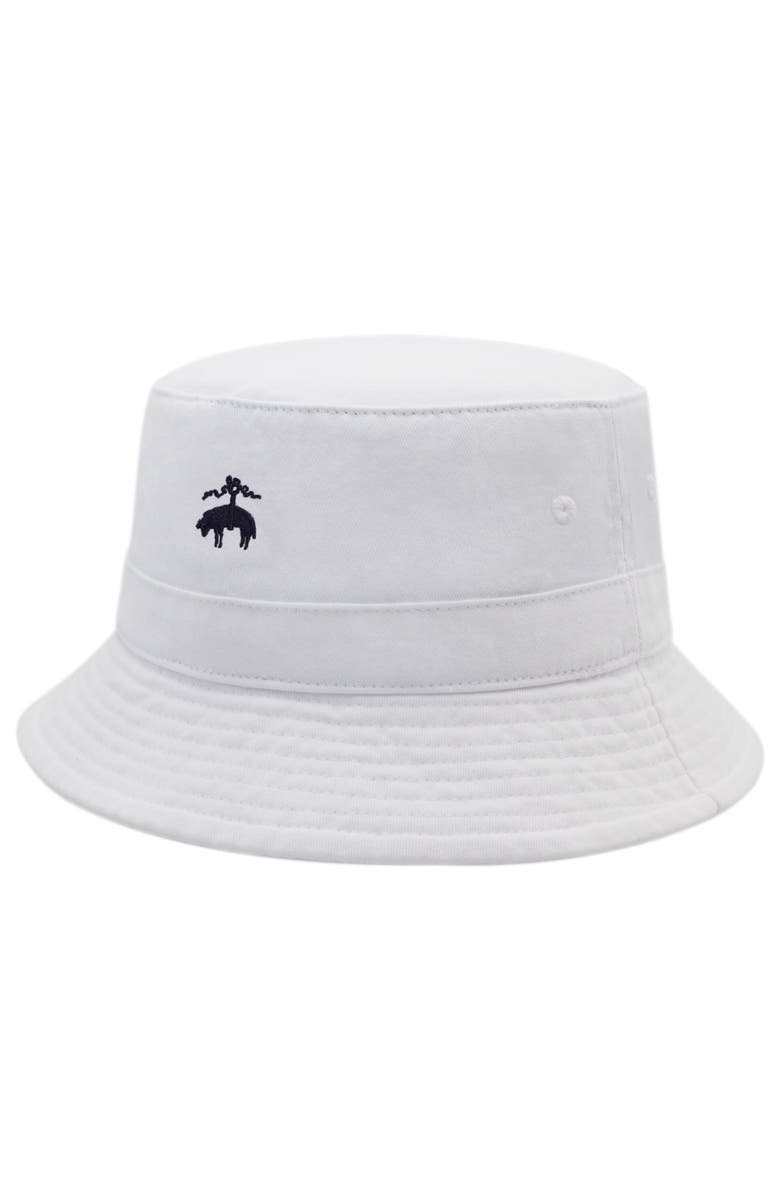Amicale Cashmere Cotton Twill Bucket Hat, Main, color, White