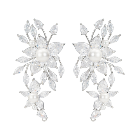 Royalist Pearl and Crystal Statement Earrings