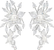 Untamed Petals Royalist Pearl and Crystal Statement Earrings