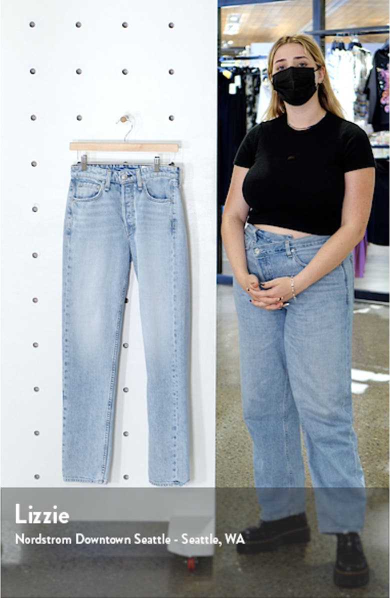 Maya Frayed High Waist Slim Straight Leg Jeans, sales video thumbnail