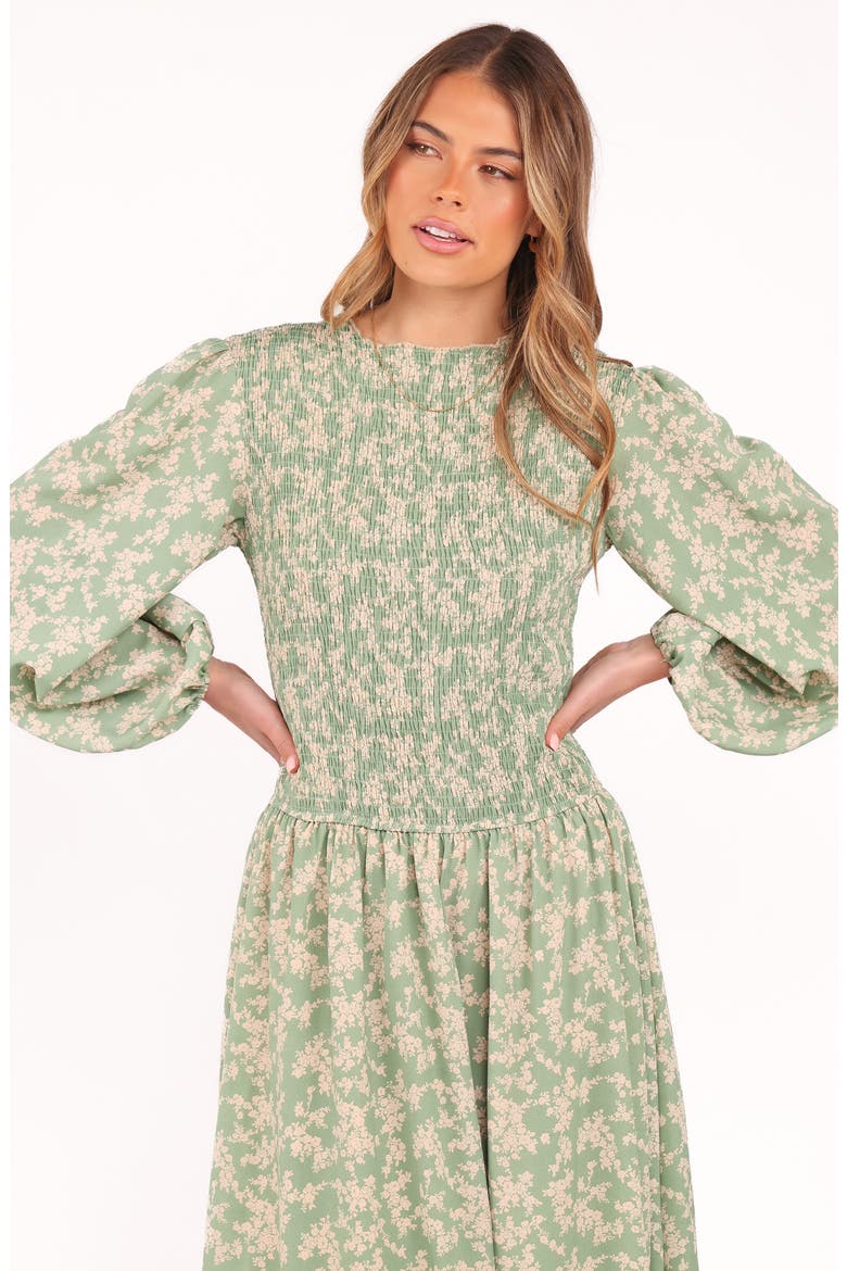 Ashara Long Sleeve Maxi Dress, Alternate, color, GREEN FLORAL