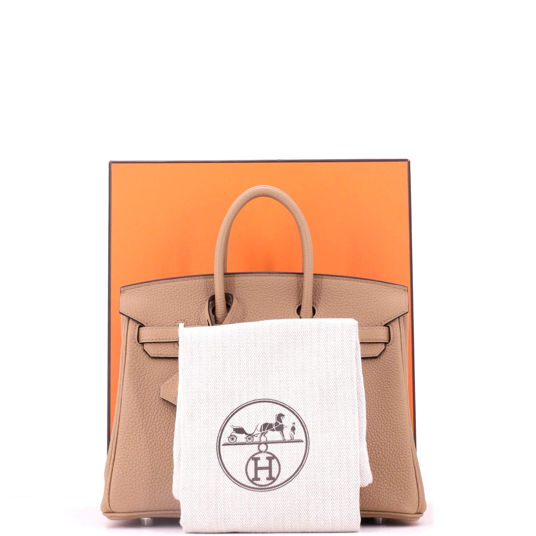 Birkin Handbag Brown Togo with Palladium Hardware 25, Alternate, color, Beige