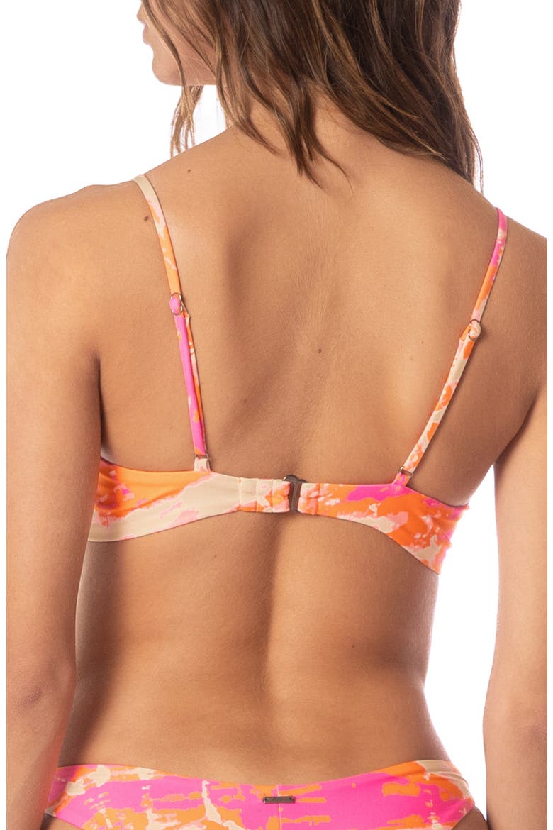 Flamingo Swirl Twisted Reversible Bikini Top, Alternate, color, PINK