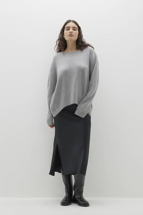 Naked Cashmere Campbell Ribbed Crewneck Cashmere Sweater In Gray