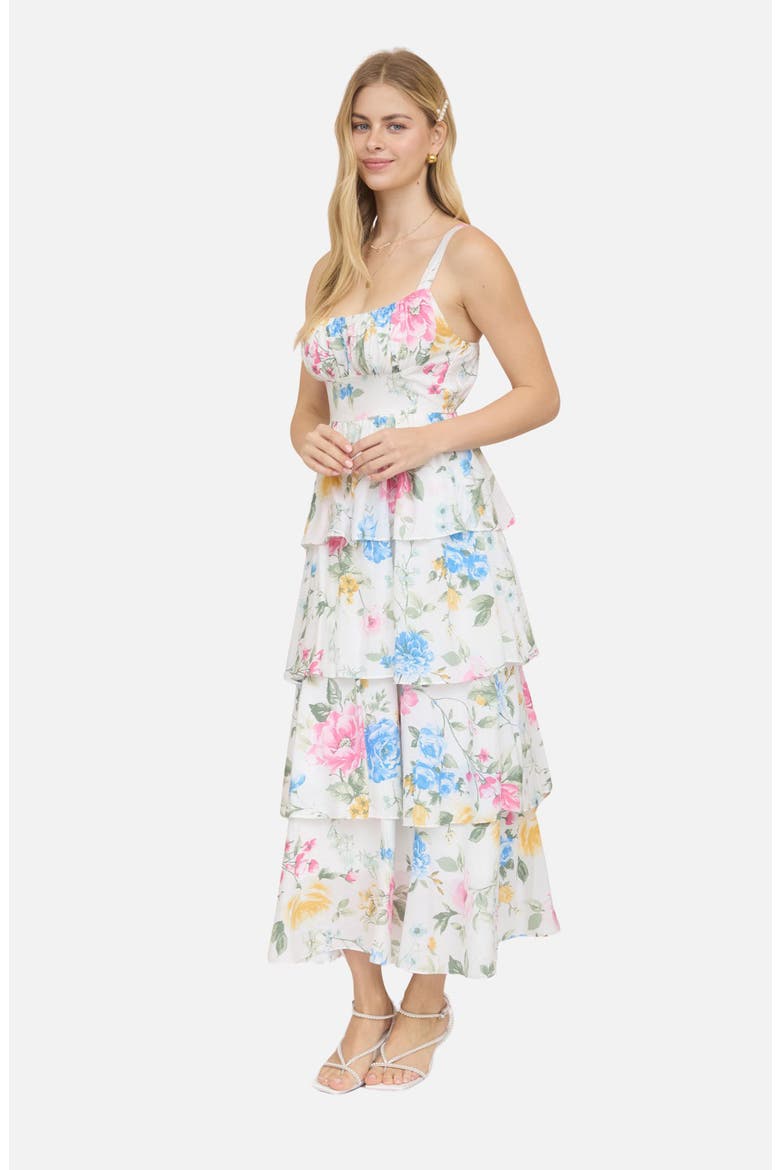 Floral Tiered Dress, Alternate, color, OFF WHITE MULTI