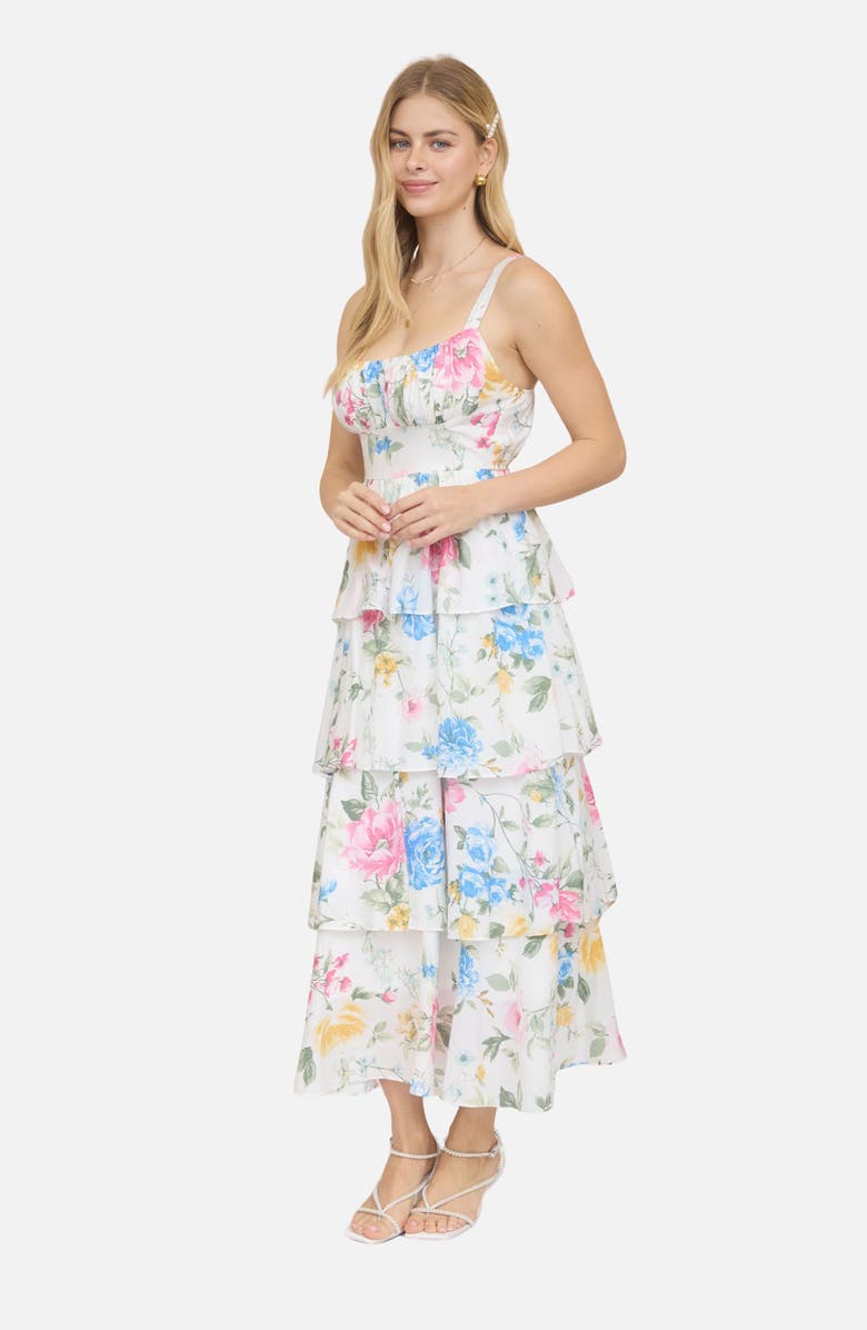 Blu Pepper Floral Tiered Dress, Alternate, color, Off White Multi