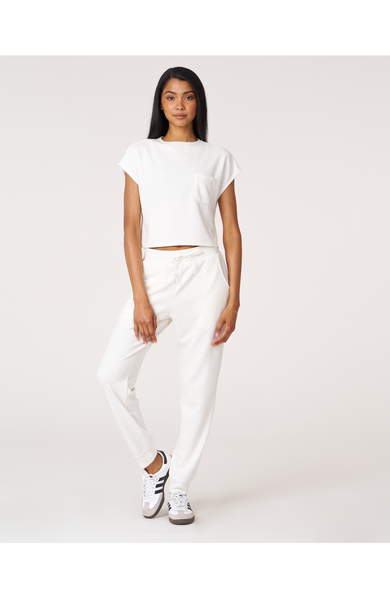 Rebody Active Retreat Pocket Waffle Tee, Alternate, color, White