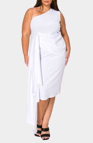 L I V D Esme Draped One-Shoulder Dress