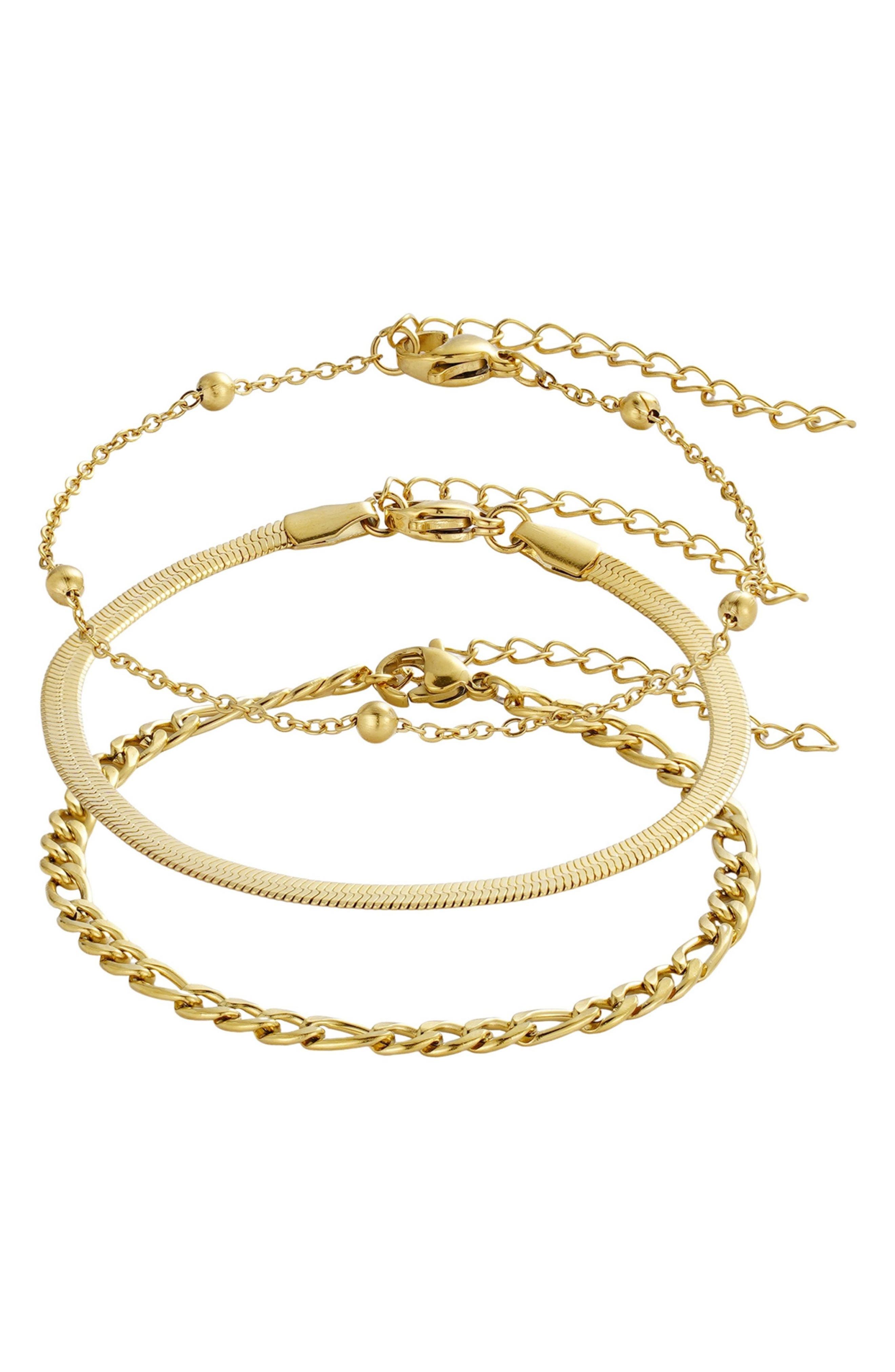 Adornia Set of 3 Assorted Chain Bracelets