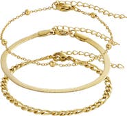Adornia Set of 3 Assorted Chain Bracelets