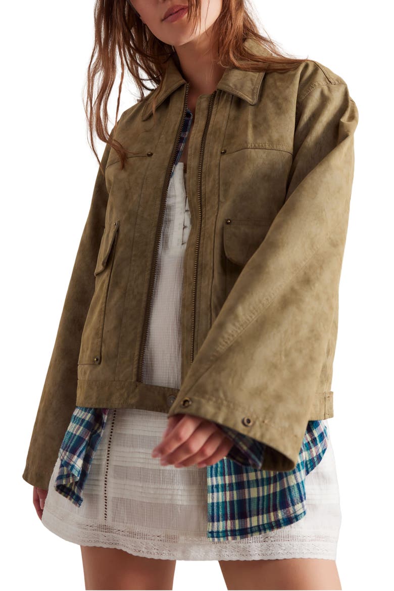 Blair Faux Suede Jacket, Main, color, CORIANDER