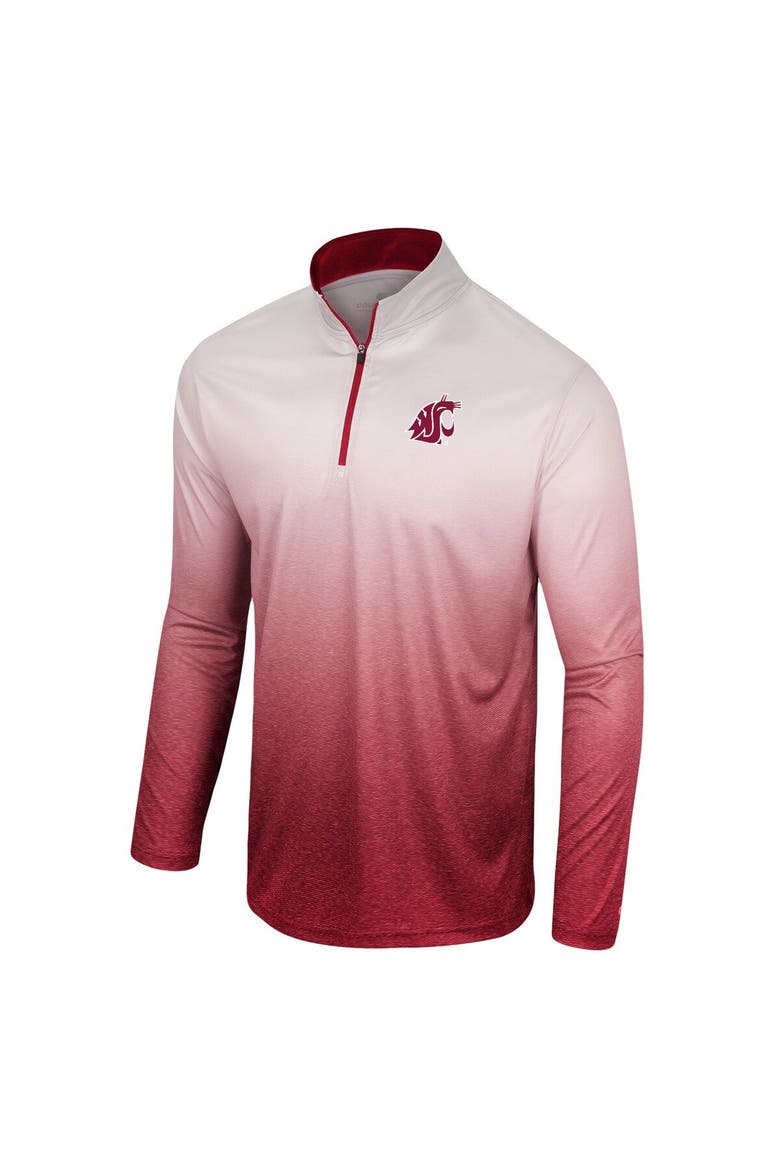 Men's Colosseum White/Crimson Washington State Cougars Laws of Physics Quarter-Zip Windshirt, Alternate, color, White