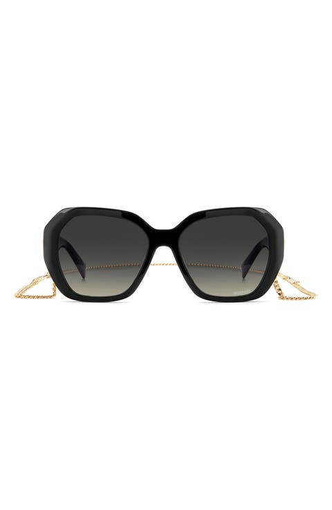 55mm Gradient Geometric Sunglasses