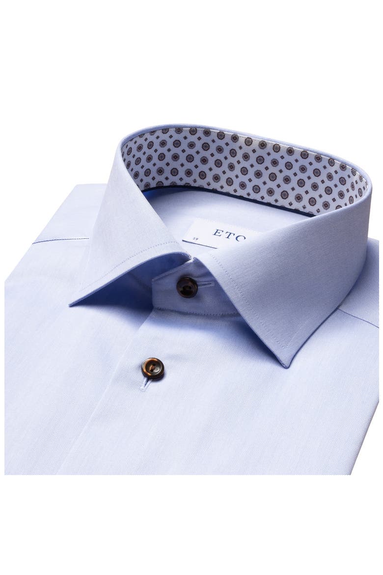 Contemporary Fit Solid Blue Dress Shirt, Alternate, color, BLUE