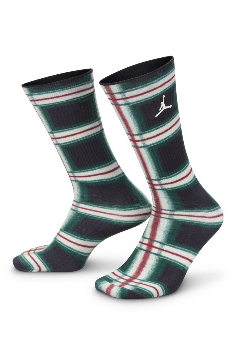 Everyday Essentials Holiday Crew Socks, Alternate, color, BLACK/ RED/ GREEN/ SAIL