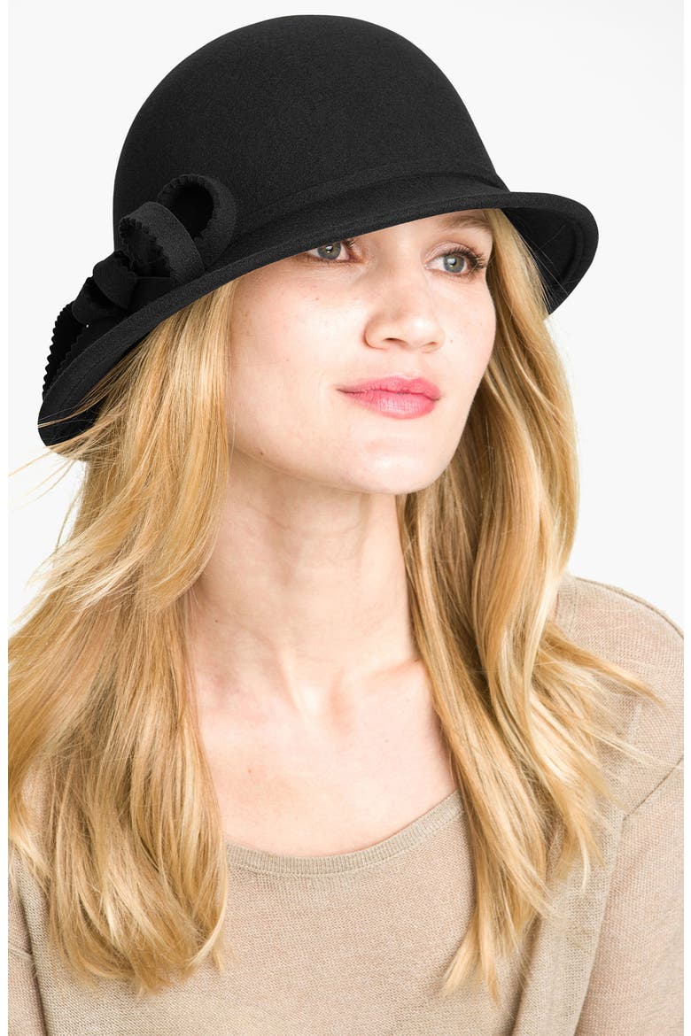 Sheared Bow Cloche, Main, color, BLACK