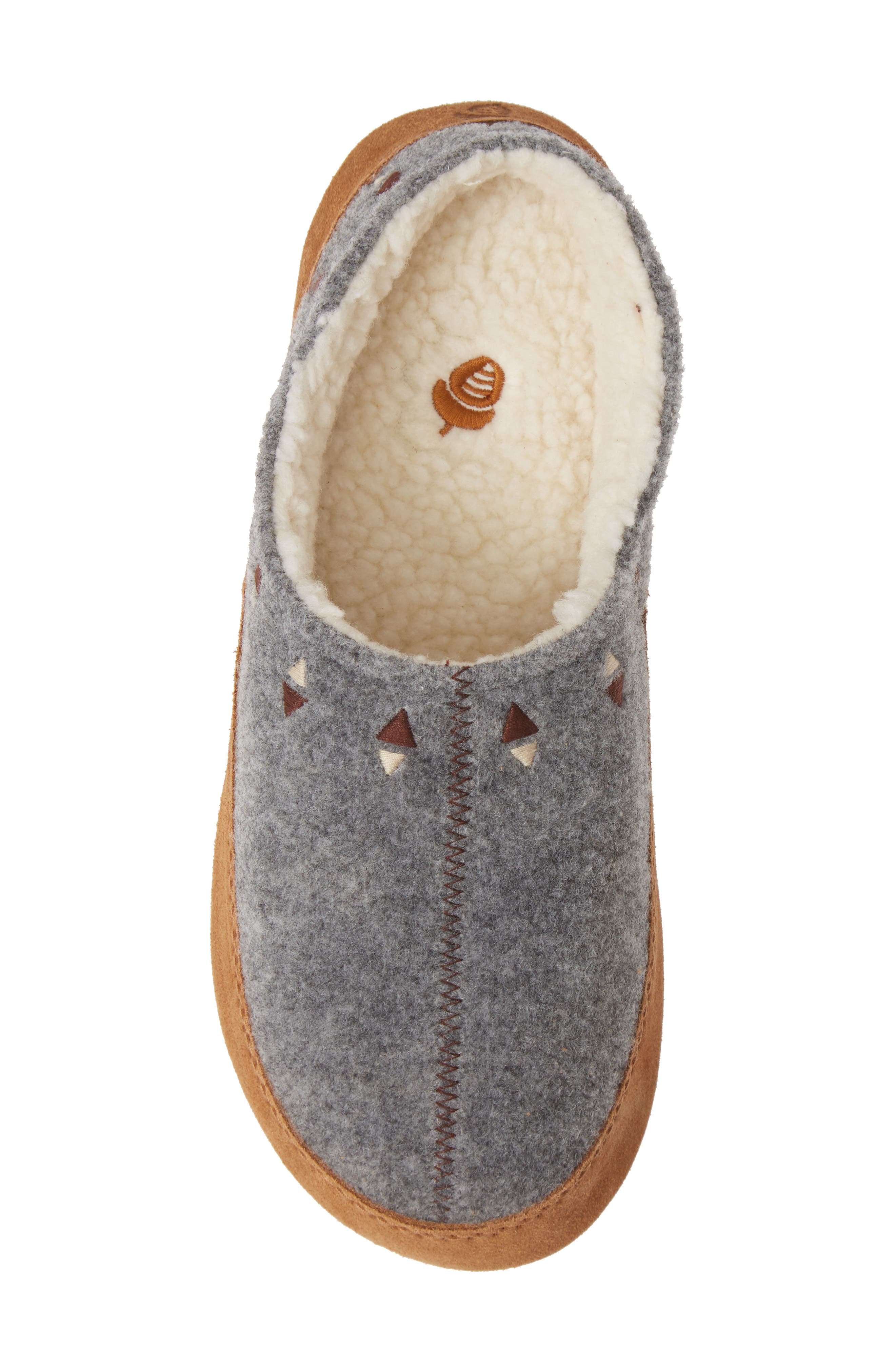 Acorn Geo Embroidered Hoodback Slipper, Alternate, color, 