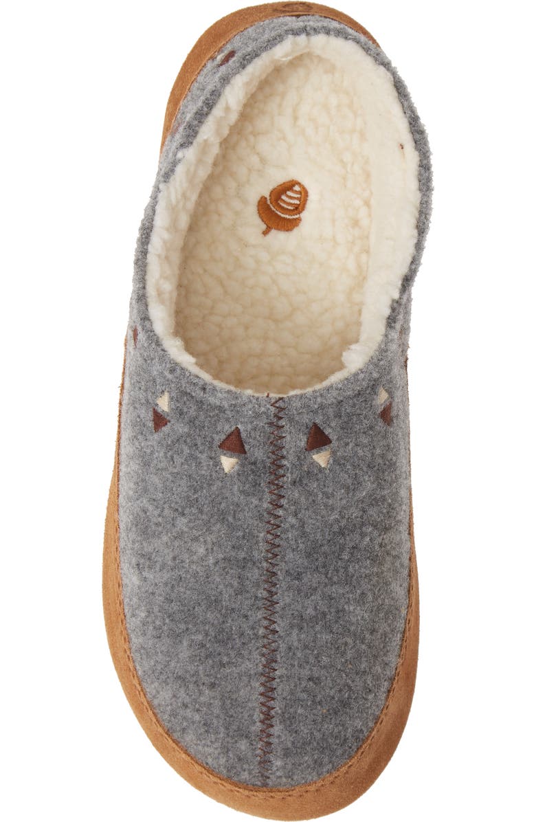 Acorn Geo Embroidered Hoodback Slipper, Alternate, color,
