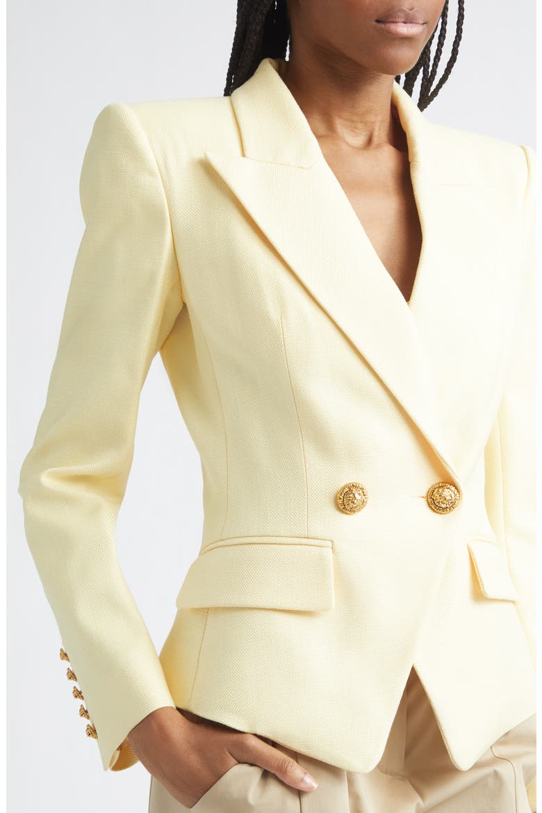 Double Breasted Natte Jacket, Alternate, color, 1GD PALE YELLOW