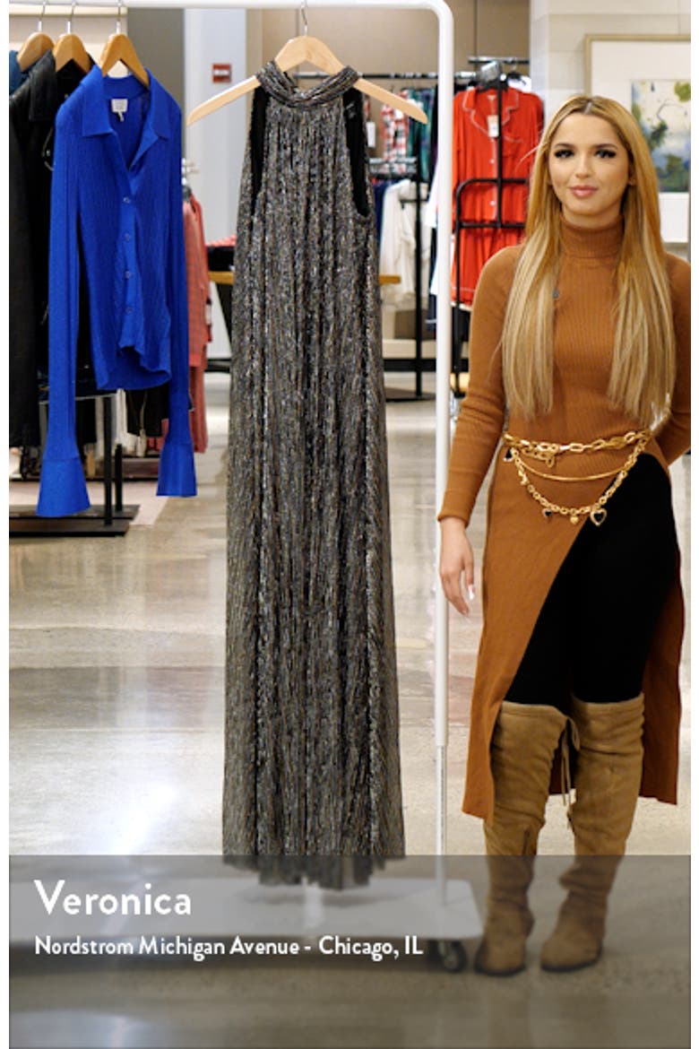 Shimmer Halter Neck Plissé Jumpsuit video