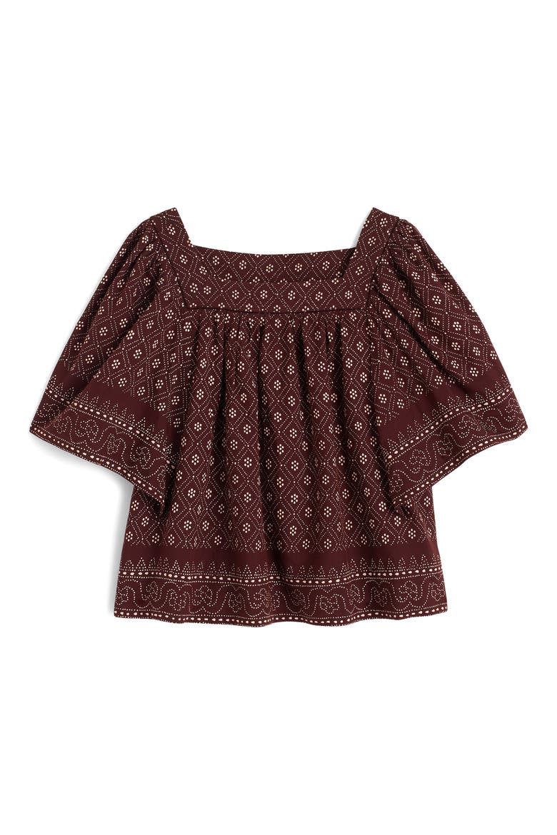 Flutter Sleeve Top, Alternate, color, DUSTY PLUM