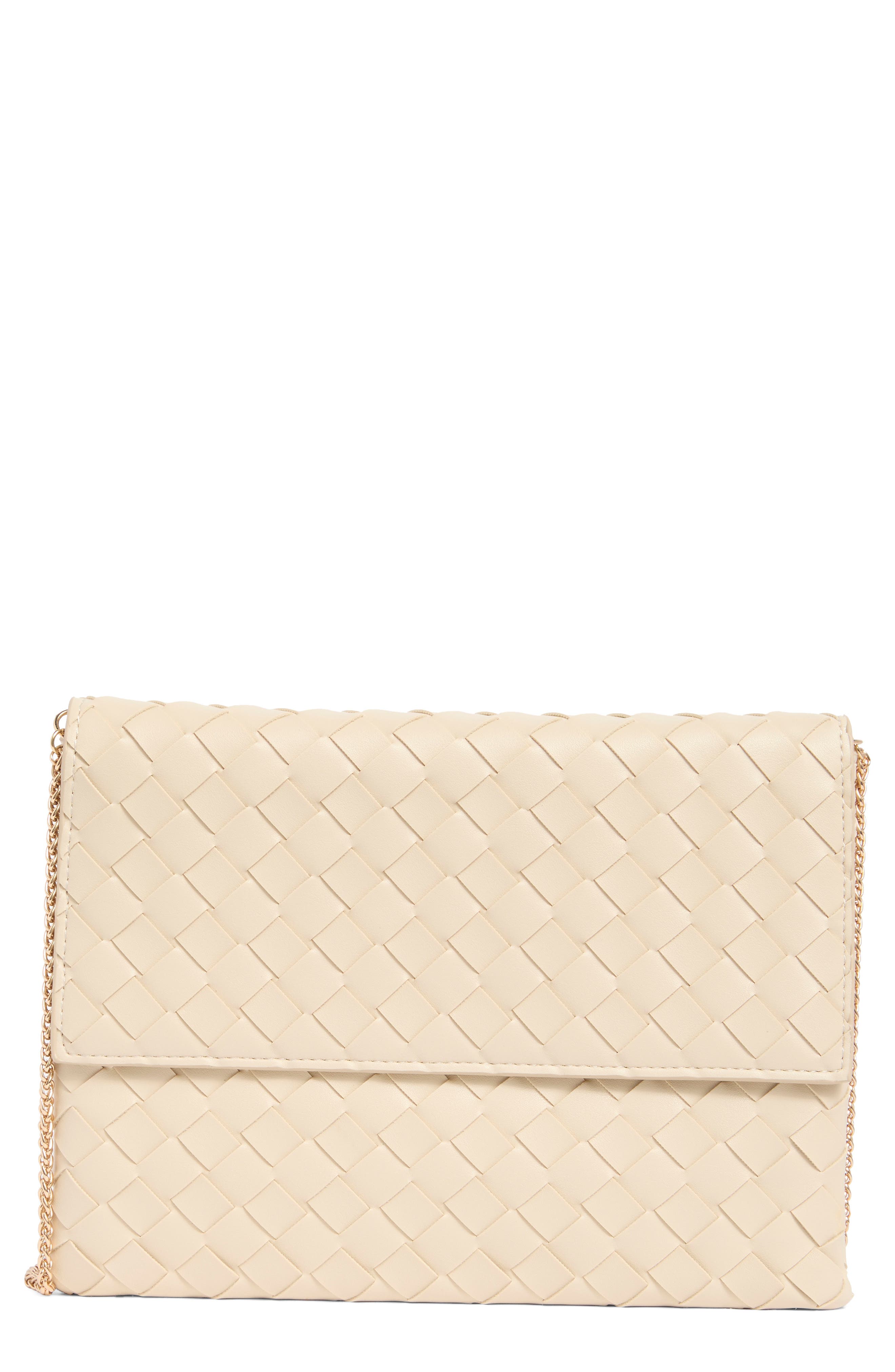 Woven Crossbody Bag, Main, color, OAT MILK