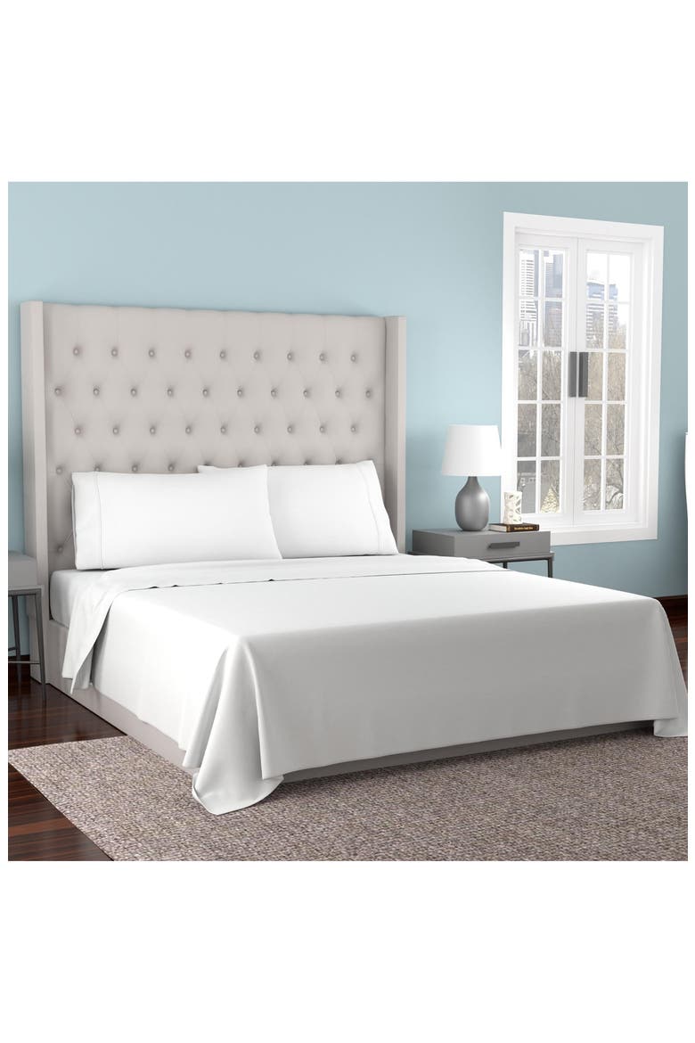 300 Thread Count Organic Cotton Percale Sheet Set, Main, color, WHITE