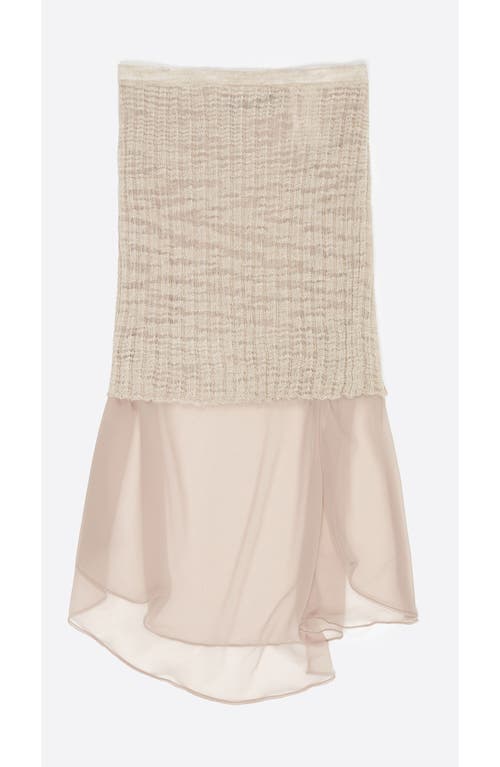 Bimba Y Lola Overlay Knit Skirt In White