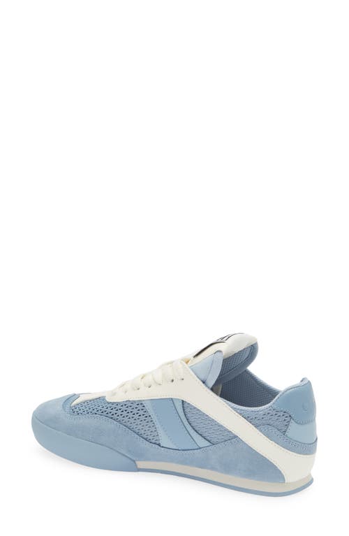 Chloé Kick Leather And Mesh Sneakers In Pearl Blue