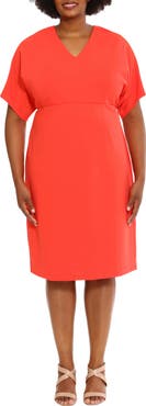London Times V-Neck Dolman Sleeve Sheath Dress