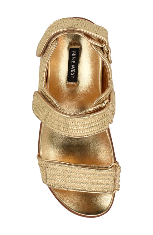 Shop Nine West Heavin Platform Wedge Sandal In Gold