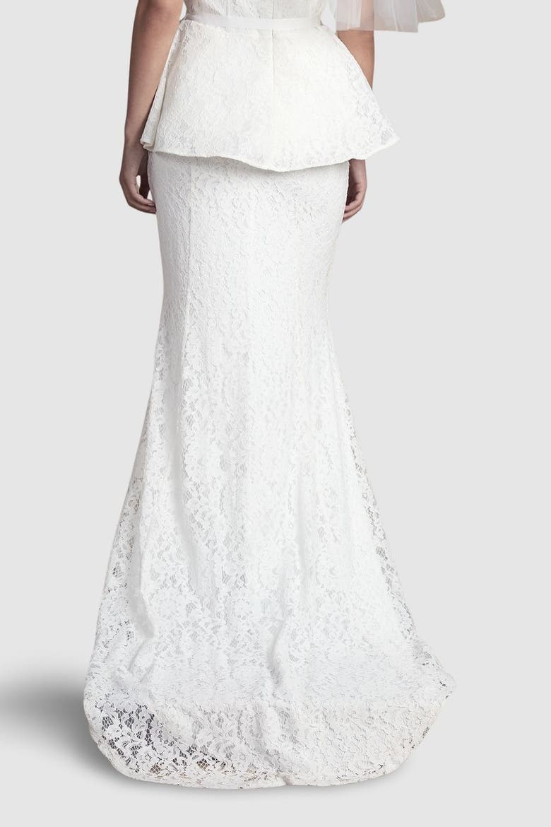 Lace Bridal Maxi Skirt, Alternate, color, Ivory
