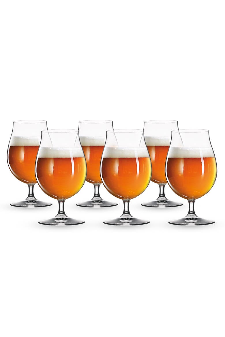 Tulip Beer Glass Set of 6, Main, color, Clear