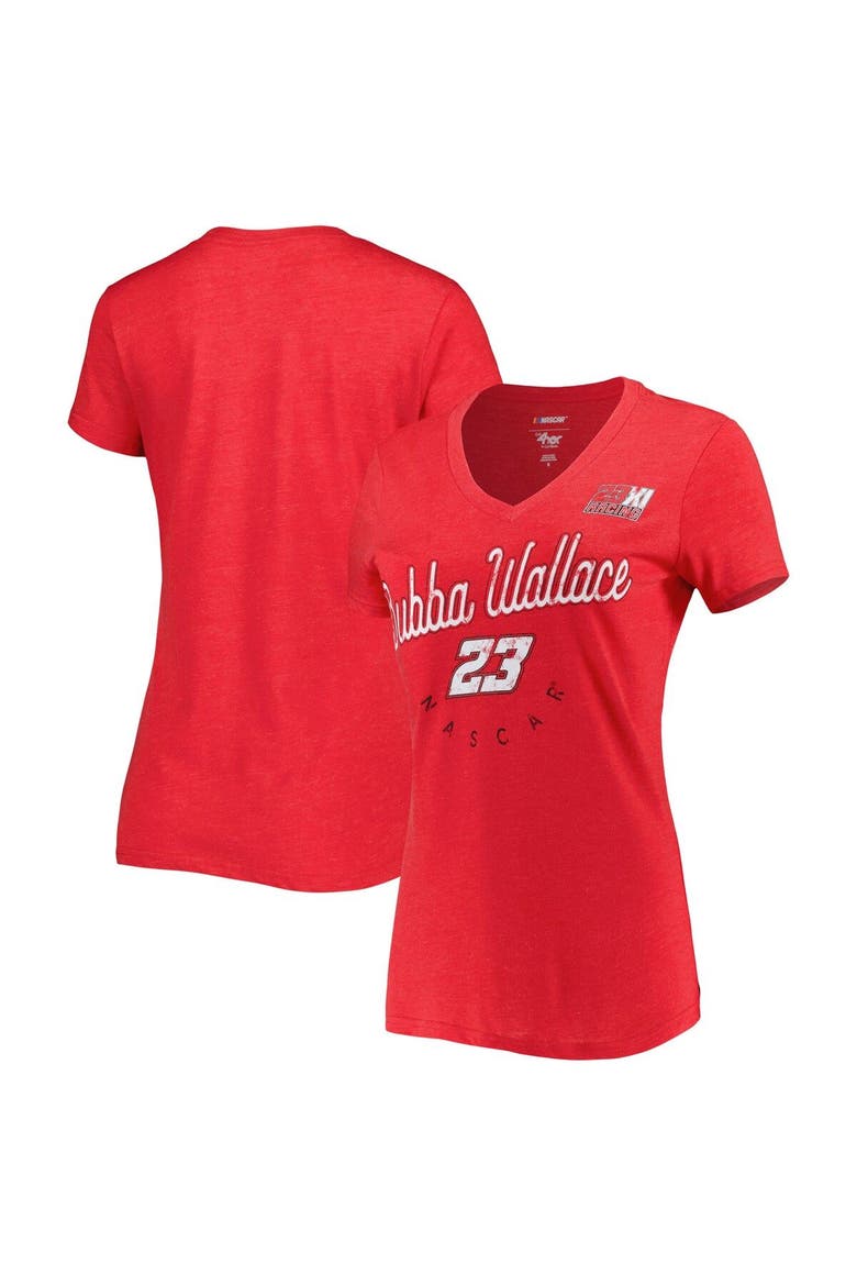 Women's G-III 4Her by Carl Banks Red Bubba Wallace Bump & Run V-Neck T-Shirt, Main, color, Red