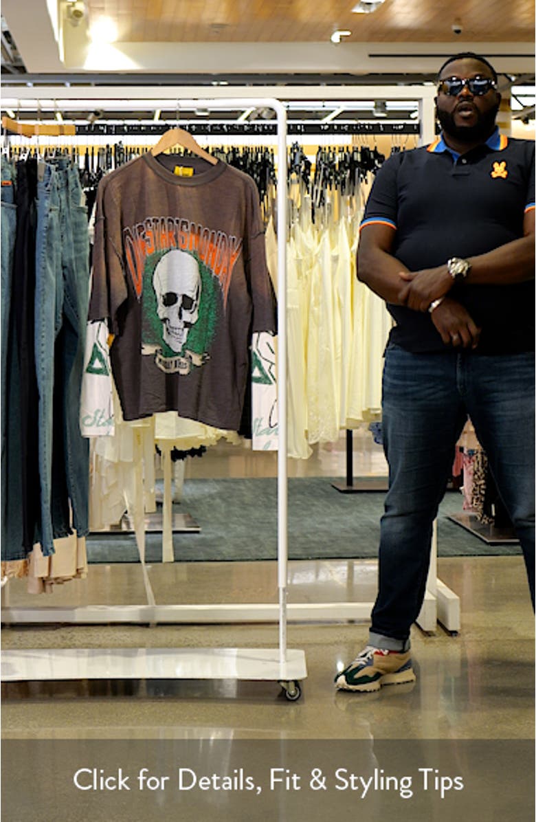 Double Layer Skull Graphic T-Shirt, sales video thumbnail