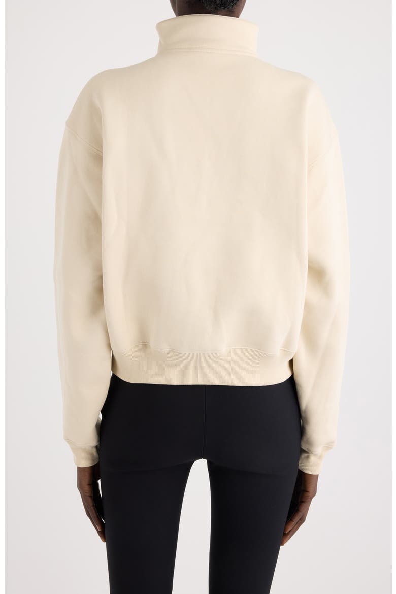 Le Camionneur Gros Grain Cotton Fleece Quarter Zip Pullover, Alternate, color, LIGHT BEIGE