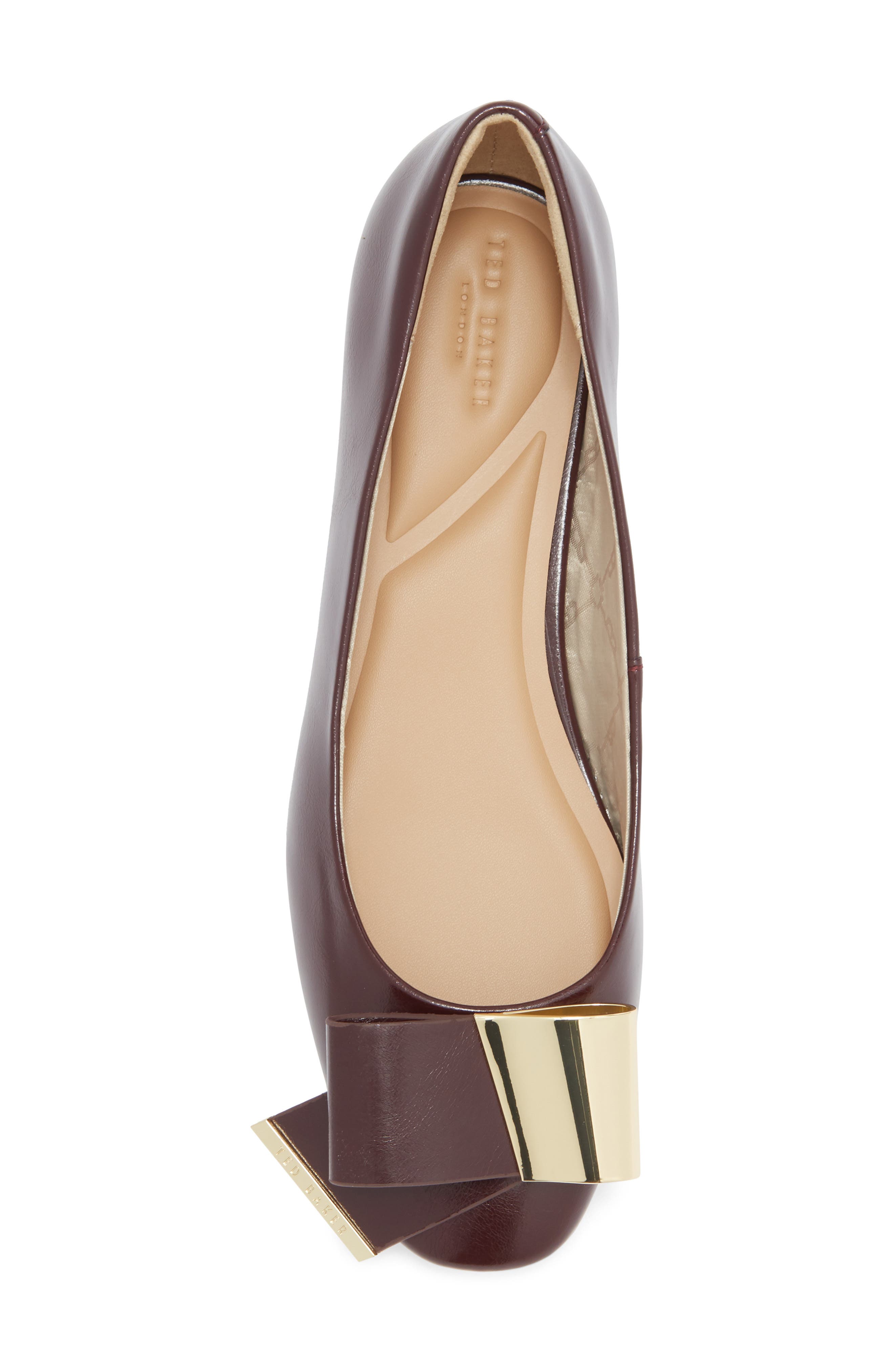 Darcy Bow Flat, Alternate, color, BORDEAUX