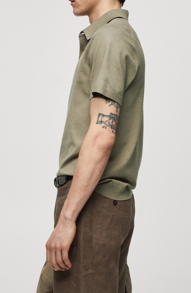MANGO Fine Gauge Polo, Alternate, color, Olive Green