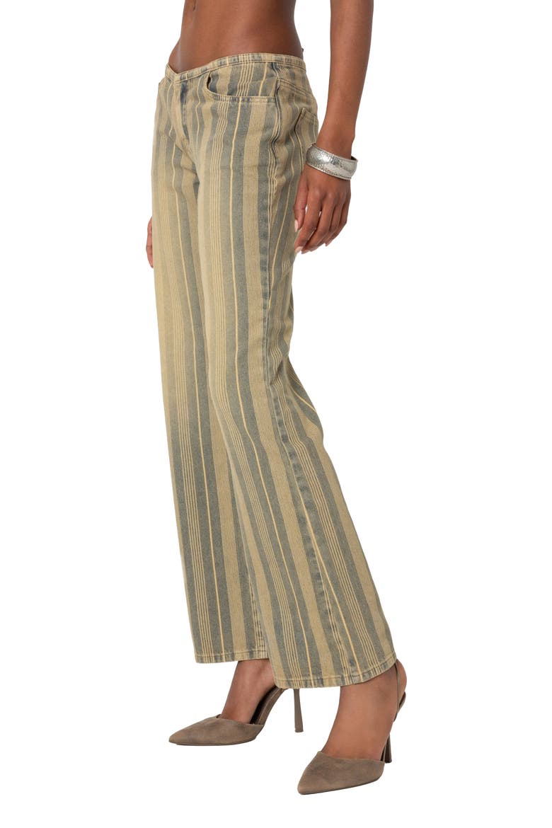 Eternity Pinstripe Low Rise Flare Jeans, Alternate, color, MIX