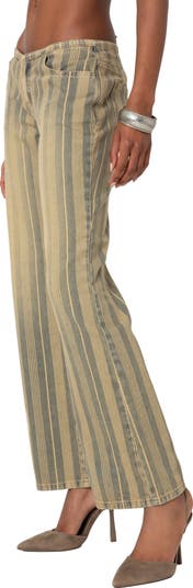 Eternity Pinstripe Low Rise Flare Jeans