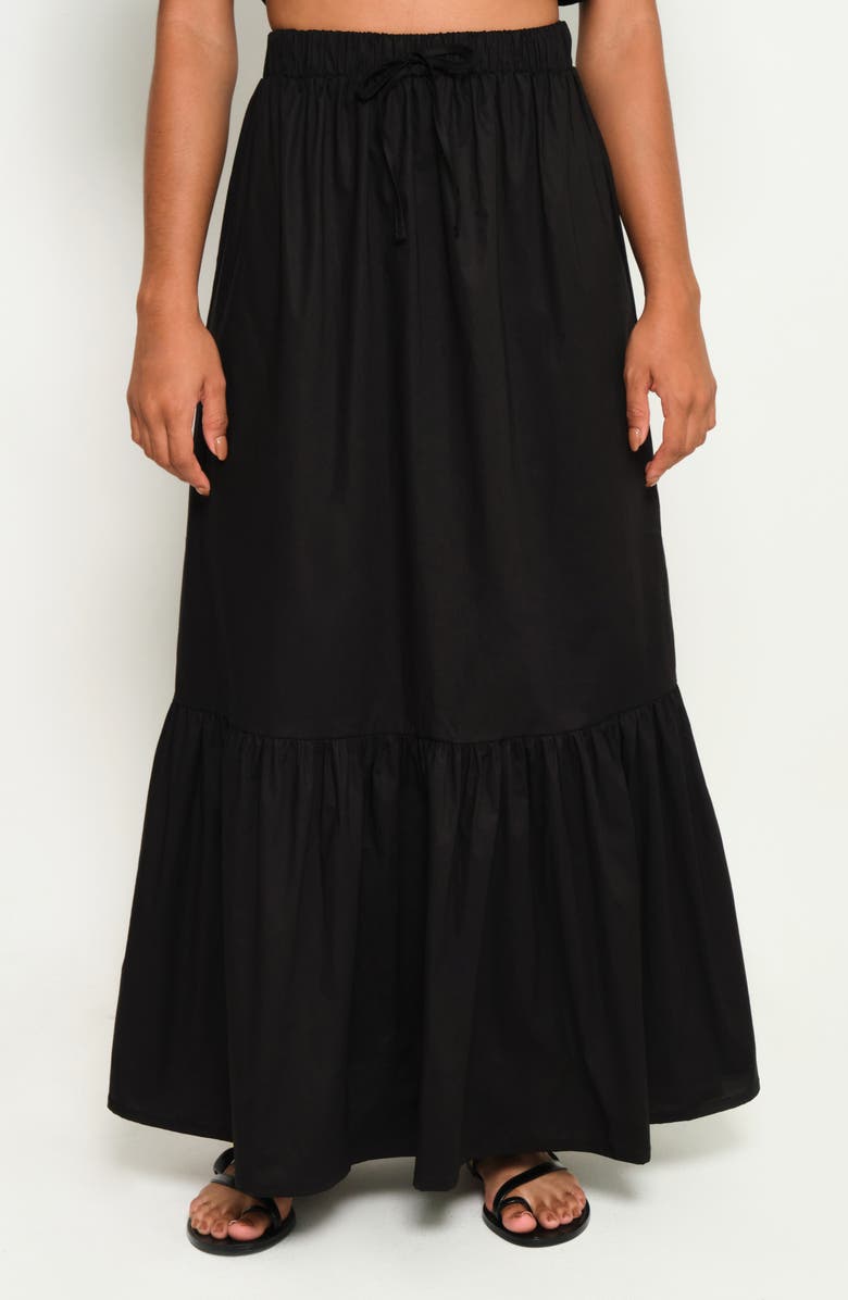 The Lulo Project Crustacean Stretch Cotton Maxi Skirt, Main, color, 