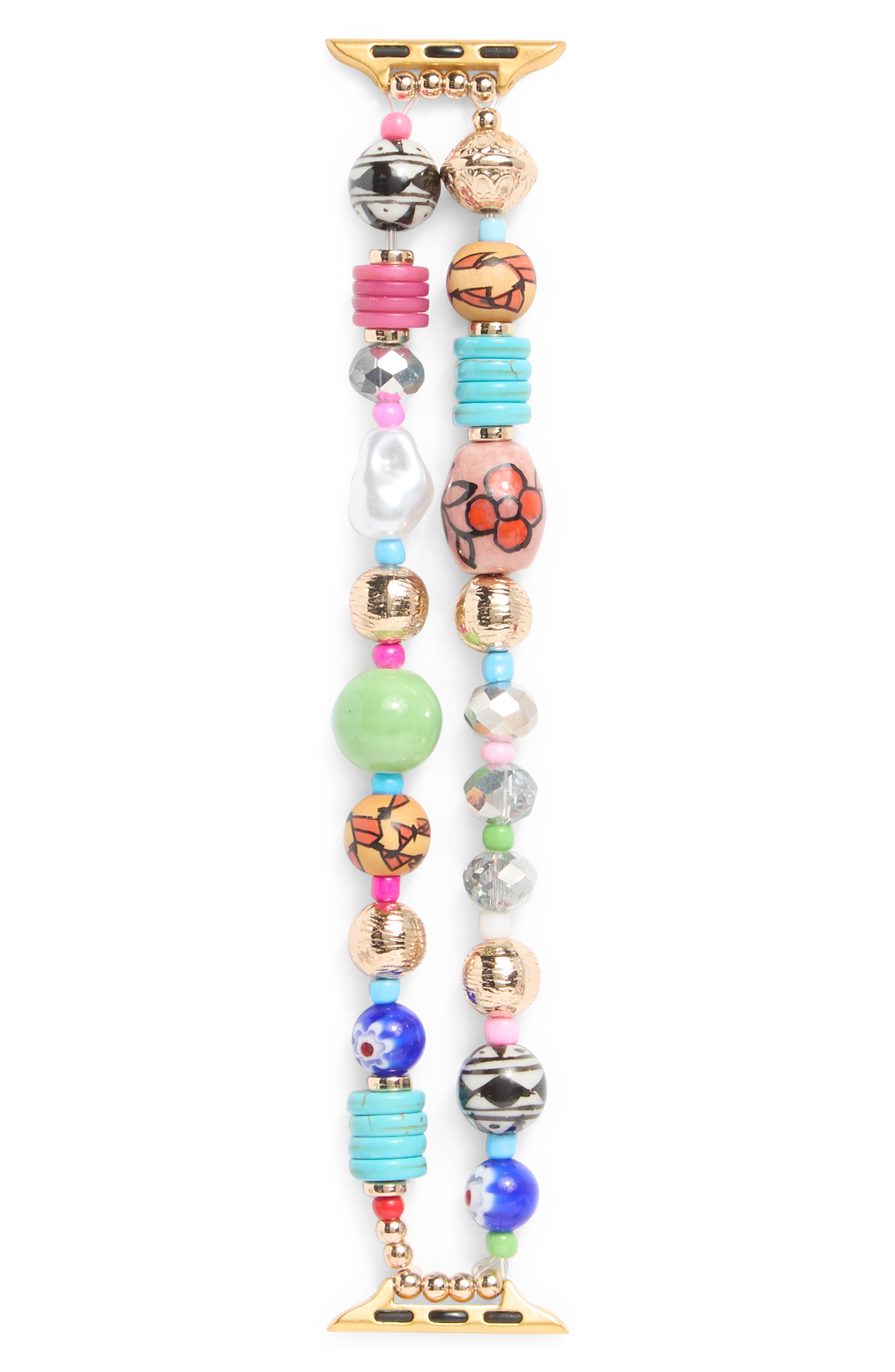 NORDSTROM RACK Faux Pearl Beaded Apple Watch® Watchband