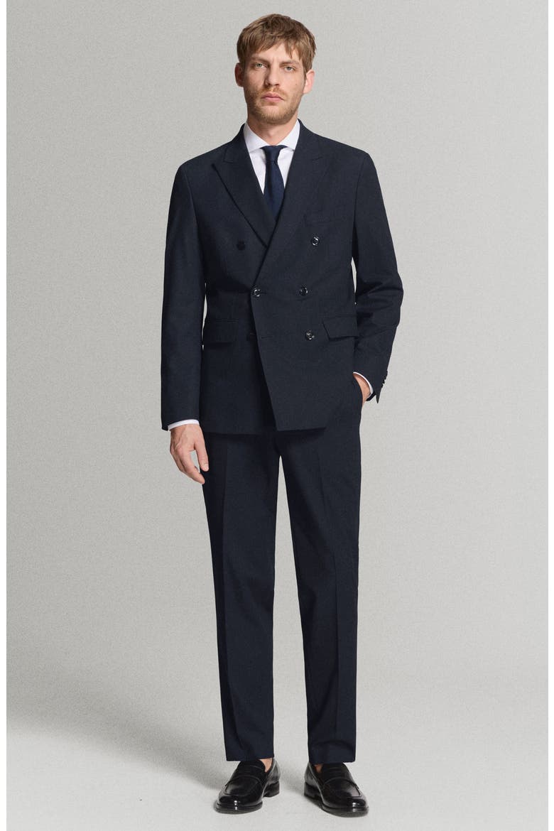 Monaco Slim Fit Double Breasted Suit Jacket, Alternate, color, NAVY