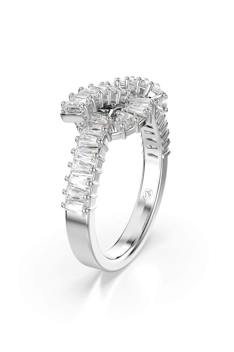 Matrix Knot Ring, Alternate, color, WHITE/ SILVER